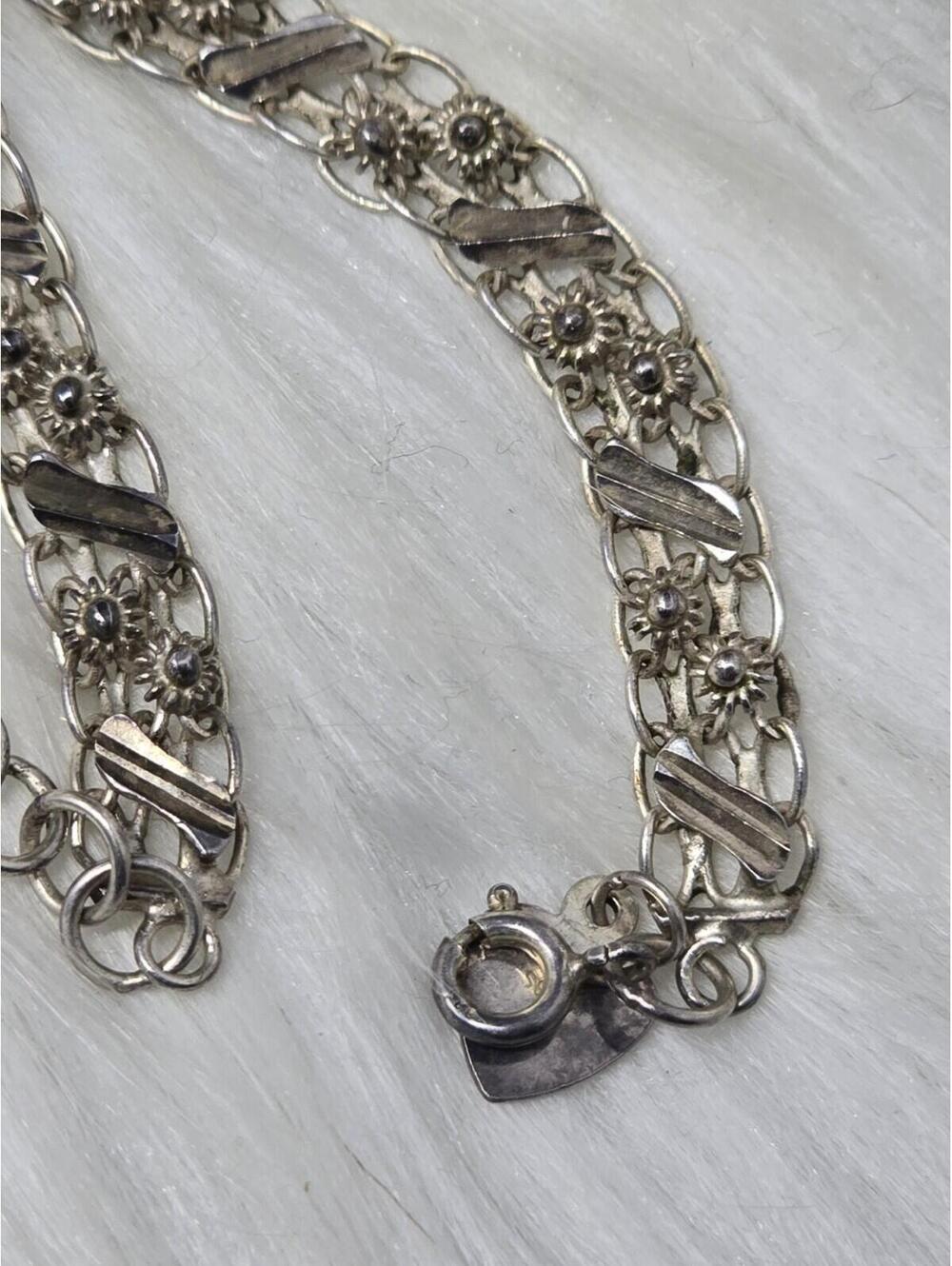 Handmade Woven Sterling Silver Chain Bracelet Adjustable
